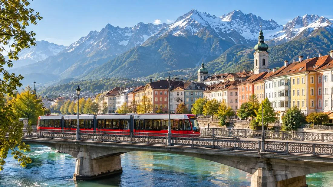 The Sightseer bus route through Innsbruck, which passes the gate at Ambras