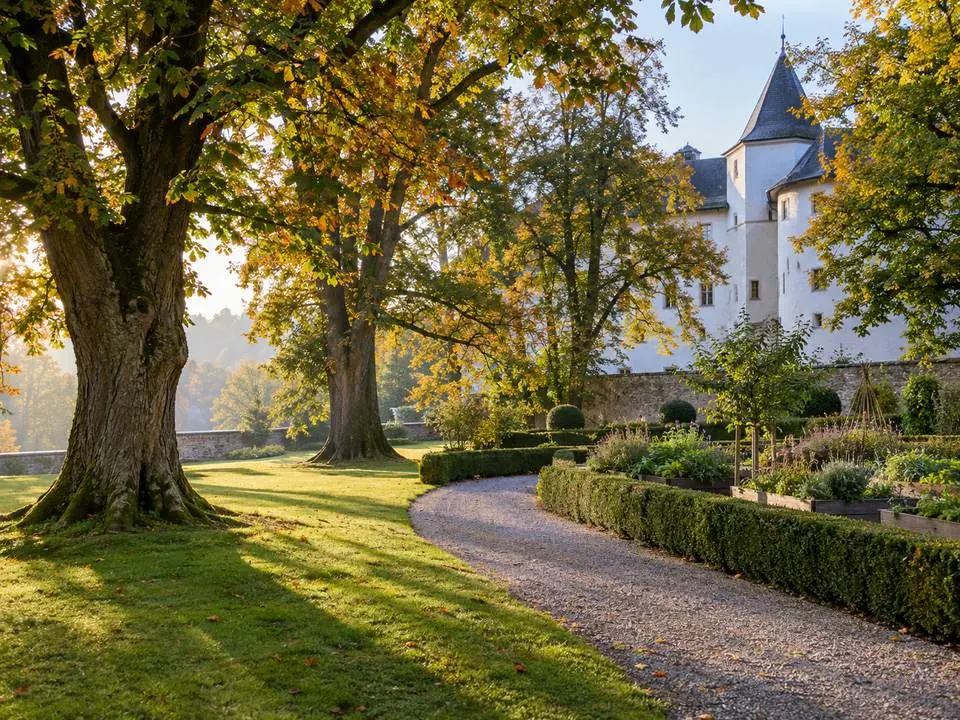 The Schlosspark at Ambras, with its Paradise garden and medicinal-herb garden