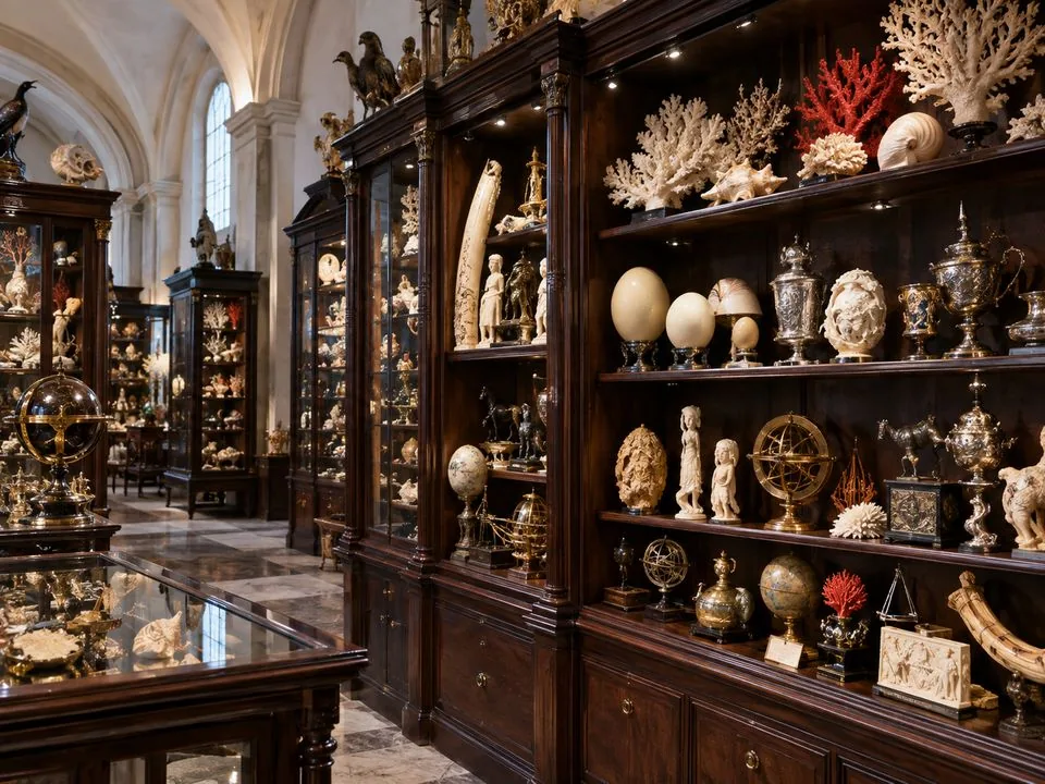 Cabinets of the Kunst- und Wunderkammer at Schloss Ambras Innsbruck
